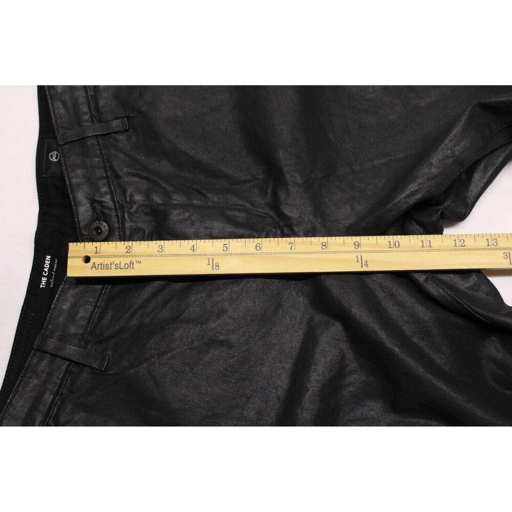 AG Adriano Goldschmied Caden Tailored Trouser Coated Faux Leather Black 30R - Picture 9 of 12